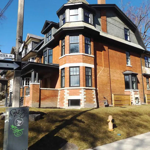 A restored brick home exterior