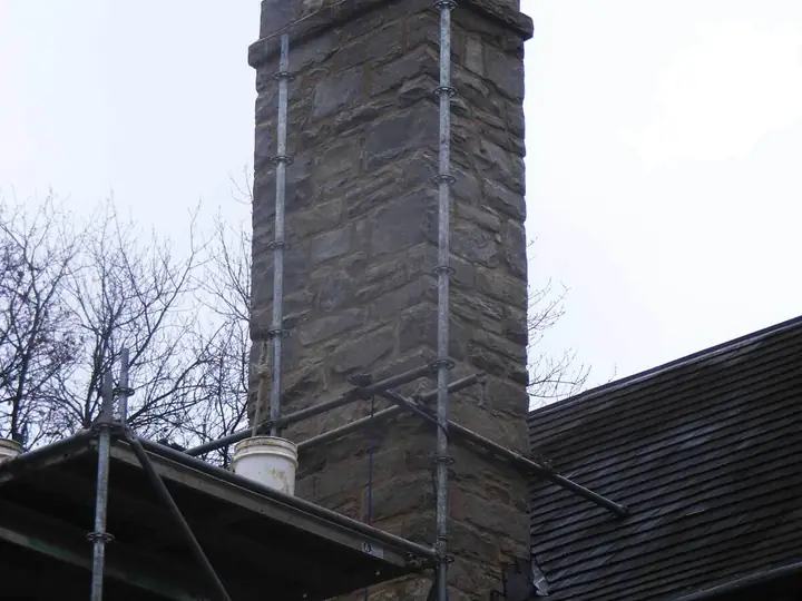 After: historic stone chimney