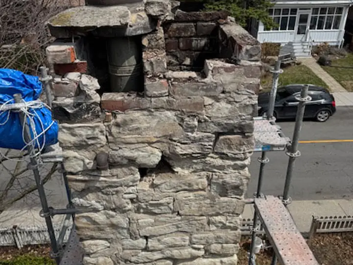 Before: stone chimney